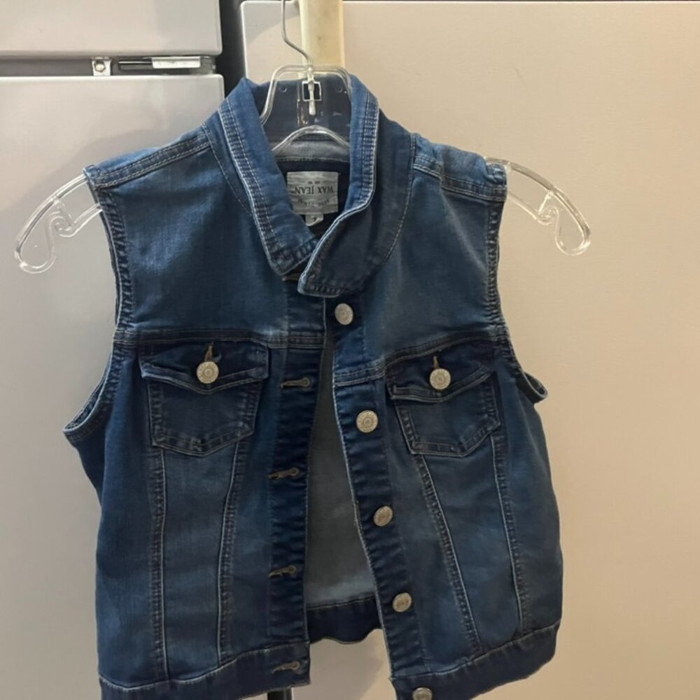 Wax Jean basic denim button down vest